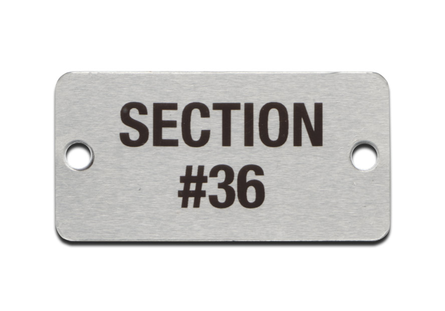 metal seat section tag