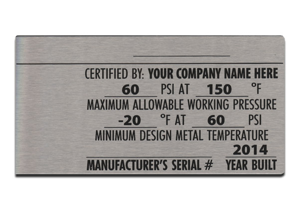 metal ASME plate