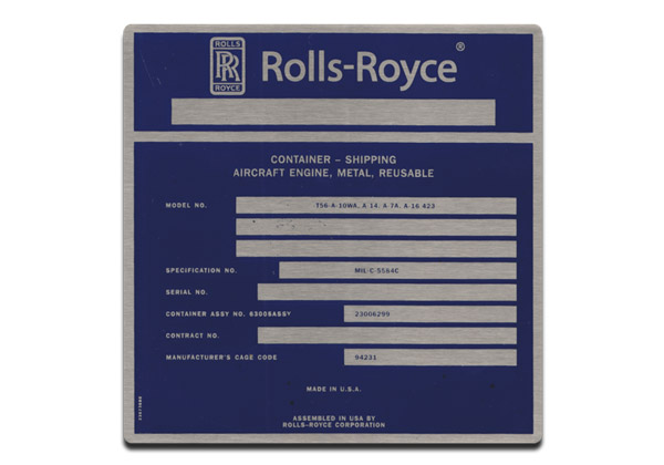 metal model number plate