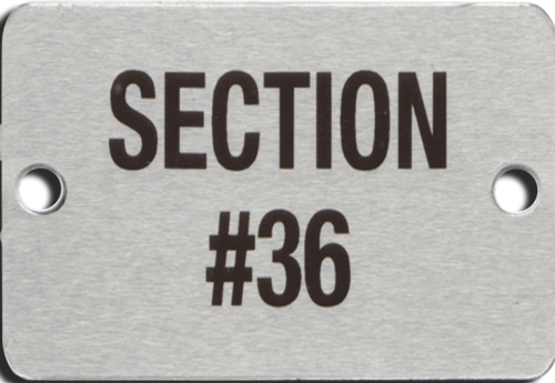 metal plate with seating number