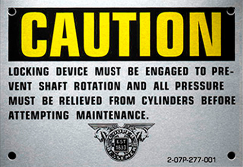 metal warning caution plate
